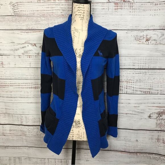 Abercrombie & Fitch Striped size small preppy cotton sweater  cardigan - Picture 1 of 6